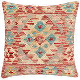 handmade Traditional Pillow Red Beige Hand-Woven SQUARE 100% WOOL Hand woven turkish pillow2' x 2'